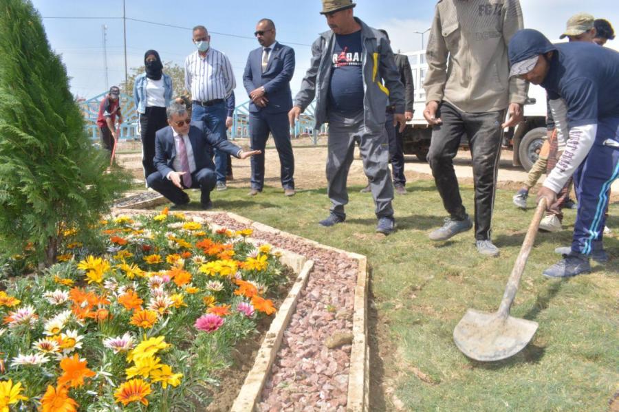محافظ بغداد : الوصول إلى نسب إنجاز متقدمة في تأهيل حدائق العطاء بالمحمودية