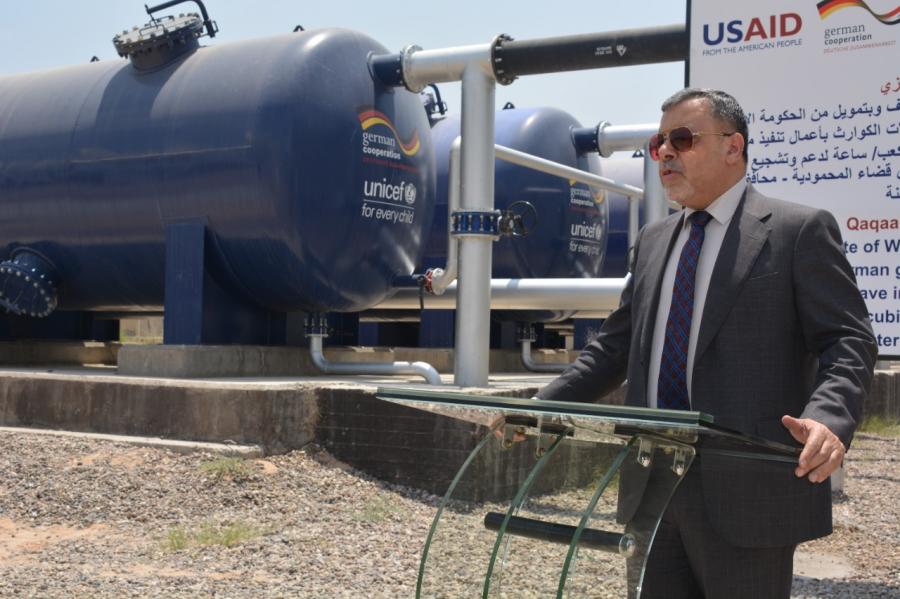 محافظ بغداد يفتتح مشروع "فلترة" ماء القعقاع المركزي في قضاء المحمودية