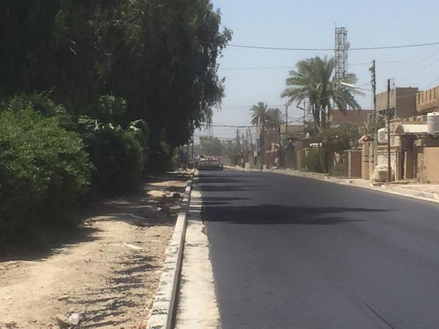 محافظة بغداد تعلن الانتهاء من تبليط 1150 متر لشارع رئيسي في ناحية الرشيد