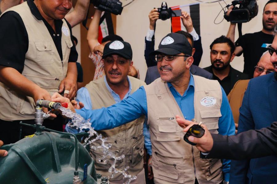 محافظ بغداد يفتتح محطة سحب مشروع ماء قضاء الزوراء الجديدة في الراشدية
